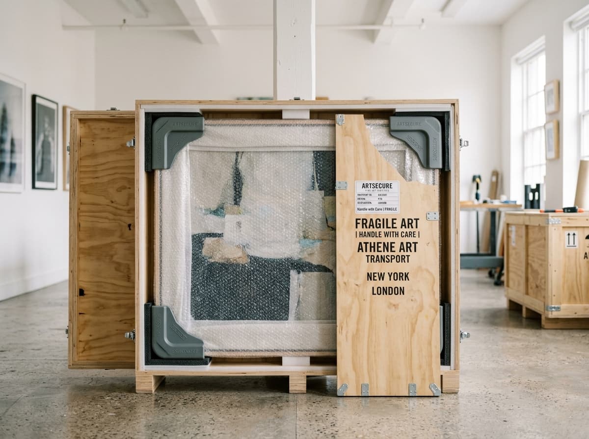 SATVAA 4-layer shockproof crate packaging protocol for art logistics